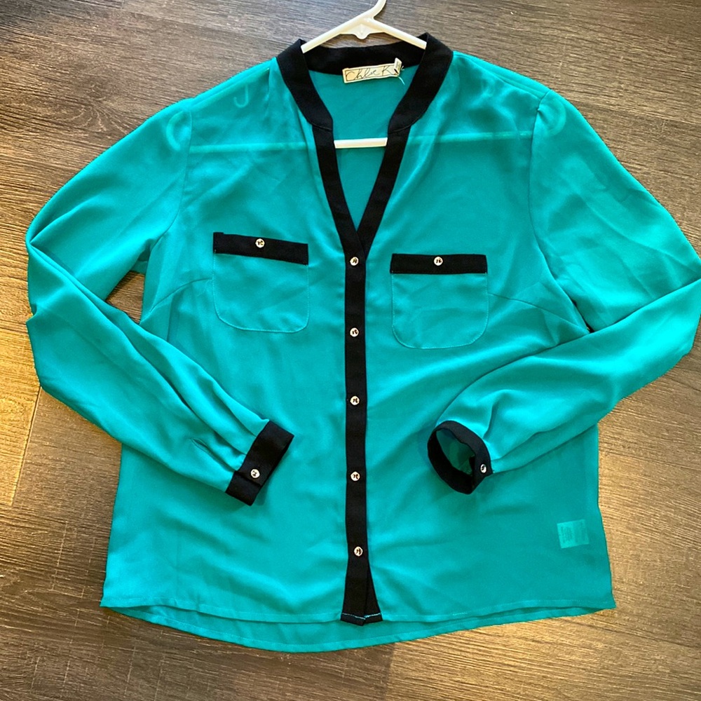 Teal blouse size S‎